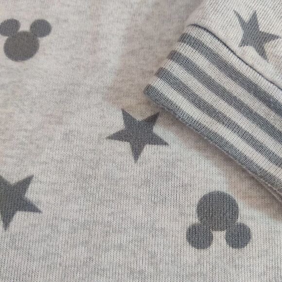 Disney Stars & Mickey cozy grey round neck pajama top sz L - Picture 7 of 9